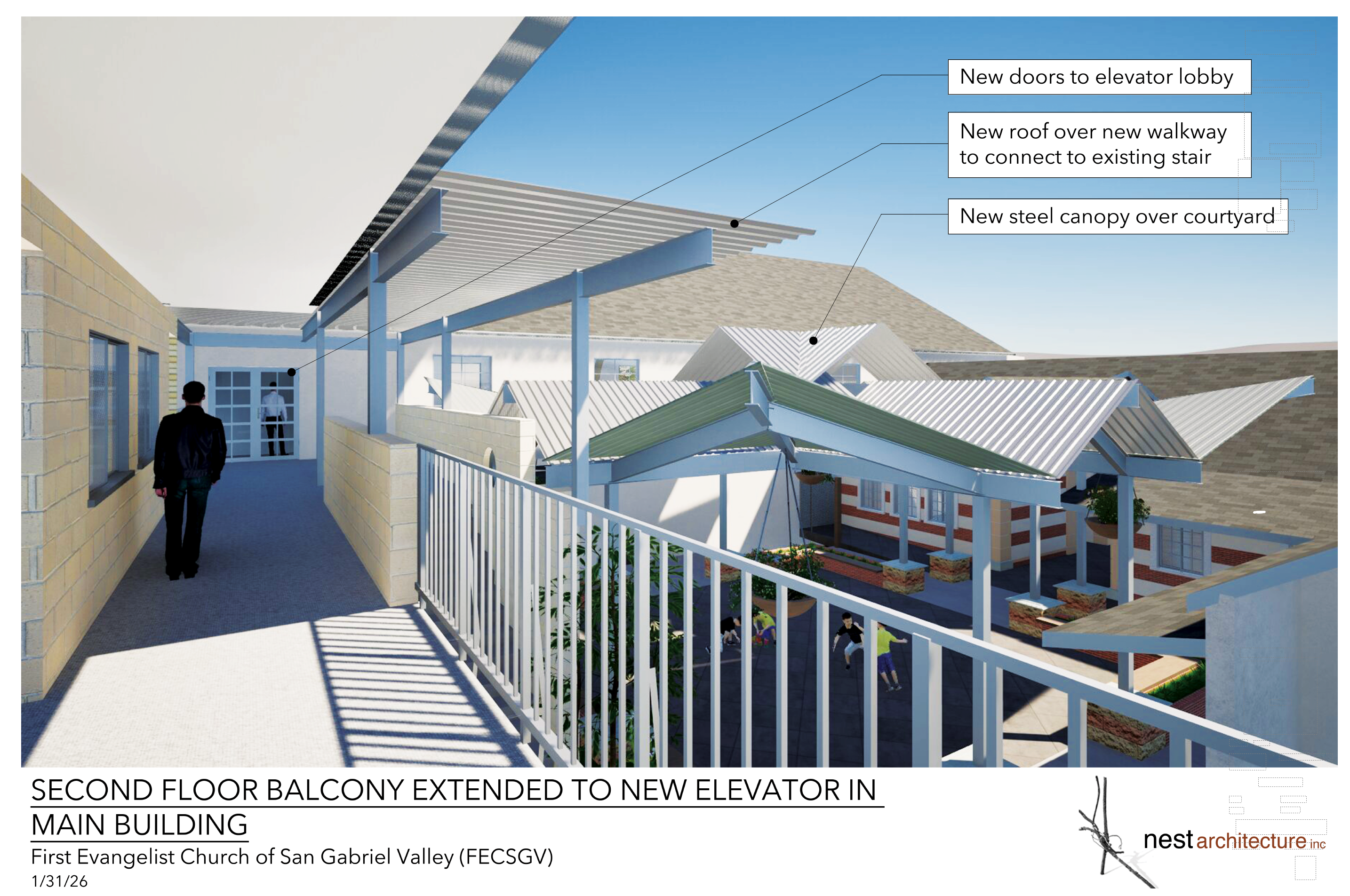 Second floor balcony rendering